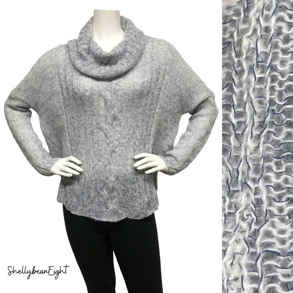 WOODEN SHIPS Mohair Bld Marled COWL Sweater XS S M